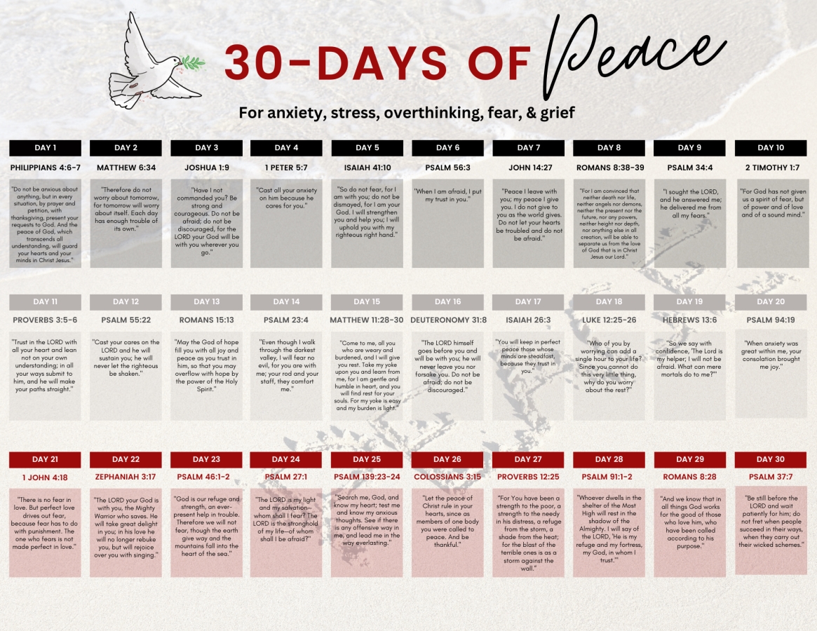30 Days of Peace Calendar