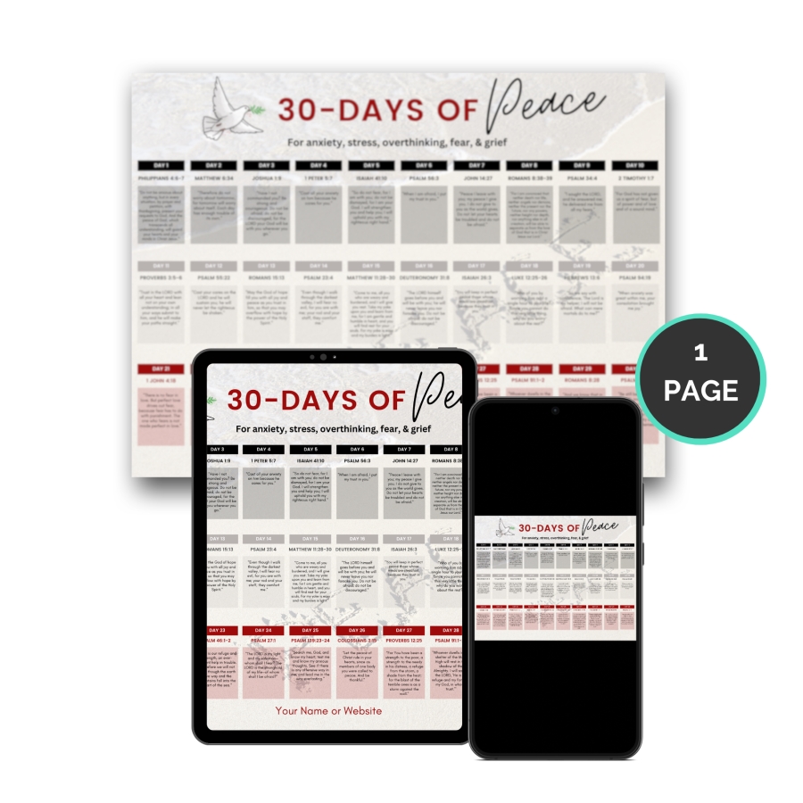 30 Days of Peace Calendar