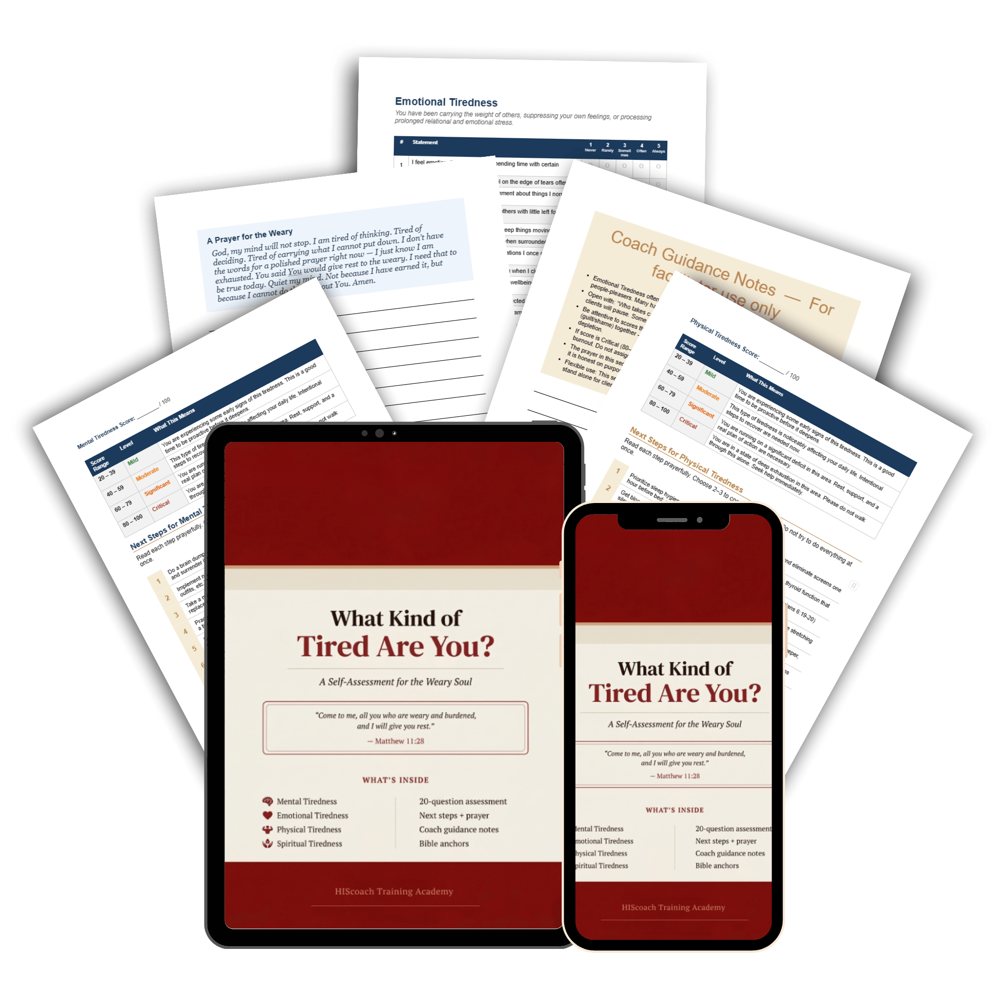 What Kind of Tired Are You? Christian coaching assessment for mental, emotional, physical, and spiritual exhaustion.